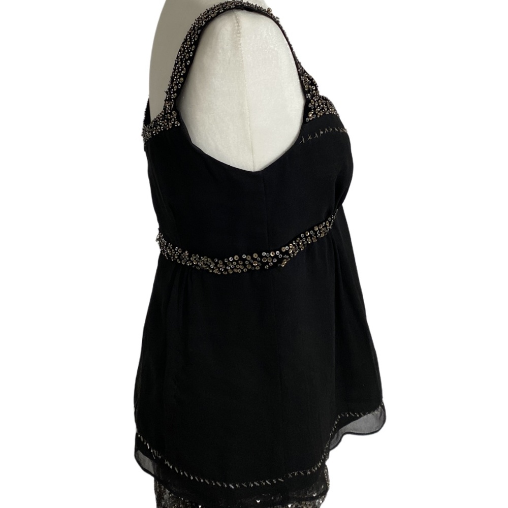 Nanette Lepore Black Sequin Silk Blend Blouse 6 EU - Picture 5 of 9